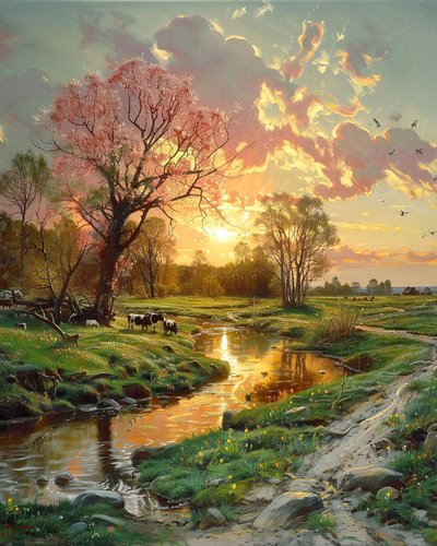 Schöne Landschaft bei Sonnenuntergang von F. Abderrahim