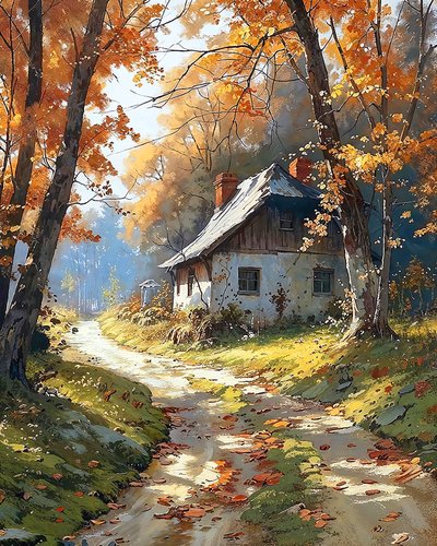 Traditionelles Holzhaus in einem Wald von F. Abderrahim
