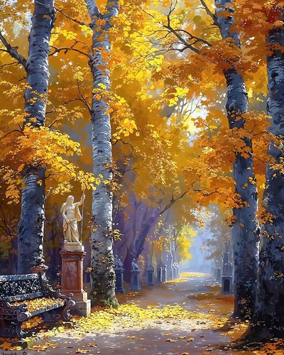 Schöne Landschaft mit verzaubertem Wald von F. Abderrahim