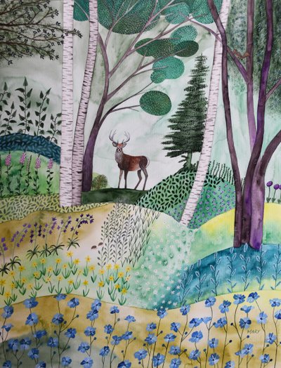 Frühling im Wald von Marys Watercolors