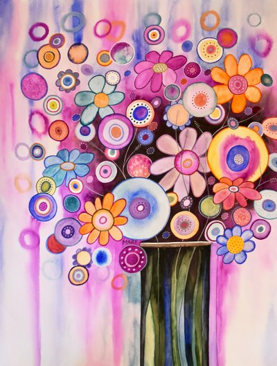 Fantasieblumen von Marys Watercolors