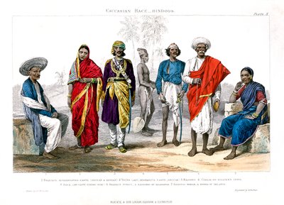 Kaukasische Rasse, Hindus, 1800-1900 von A. Portier