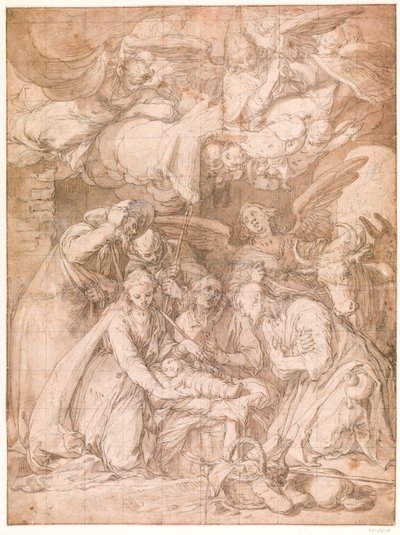 Die Anbetung der Hirten von Abraham Bloemaert