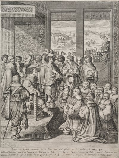 Ludwig XIII. empfängt eine Deputation von Magistraten von Abraham Bosse