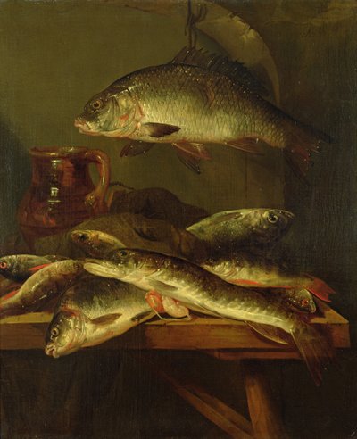 Stillleben mit Karpfen von Abraham Hendricksz van Beyeren