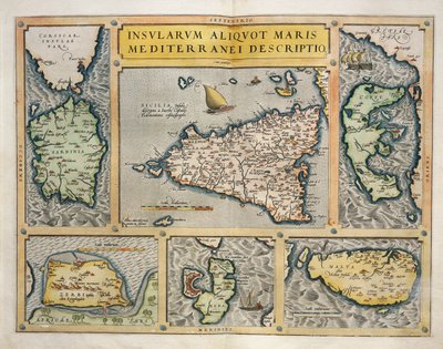 Karte der Mittelmeerinseln von Abraham Ortelius