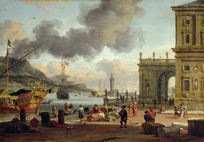 Eine Mittelmeerhafen-Szene von Abraham Storck