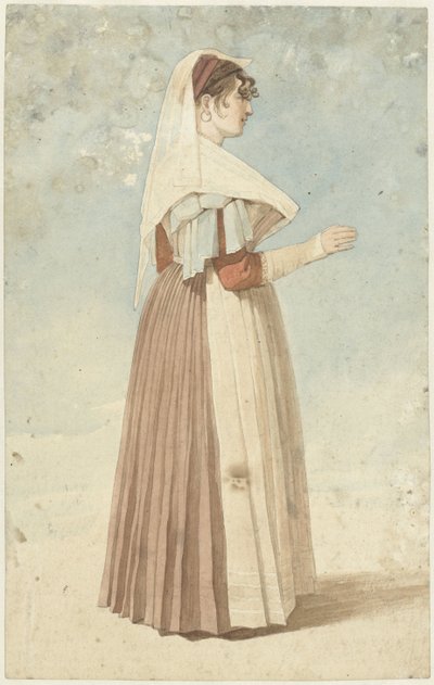 Stehende Frau in italienischer Tracht, nach rechts von Abraham Teerlink