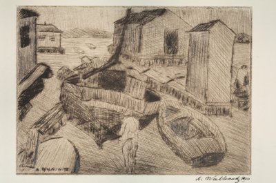 Straßenszene, Gebäude oder Porträt, 1900 von Abraham Walkowitz