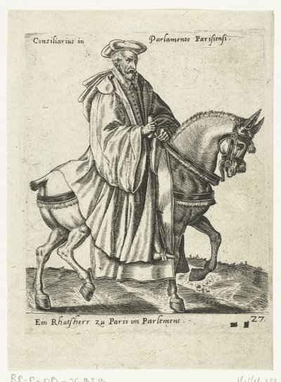 Französischer Ratsherr zu Pferd von Abraham de Bruyn (attributed to)