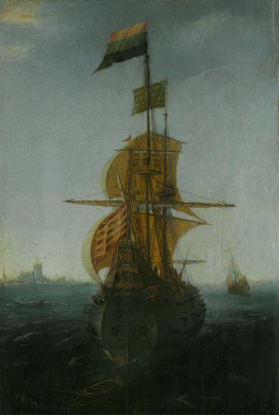 Ein Amsterdamer Ostindienfahrer von Abraham de Verwer (attributed to)