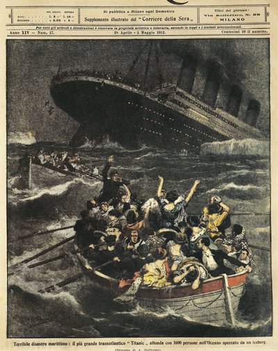 Großbritannien, Untergang des Passagierschiffs Titanic von Achille Beltrame