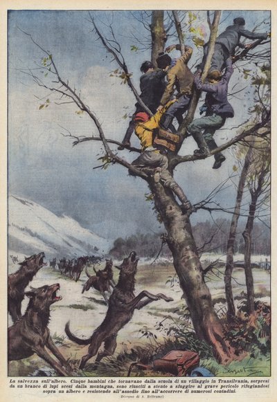 Die Rettung auf dem Baum von Achille Beltrame