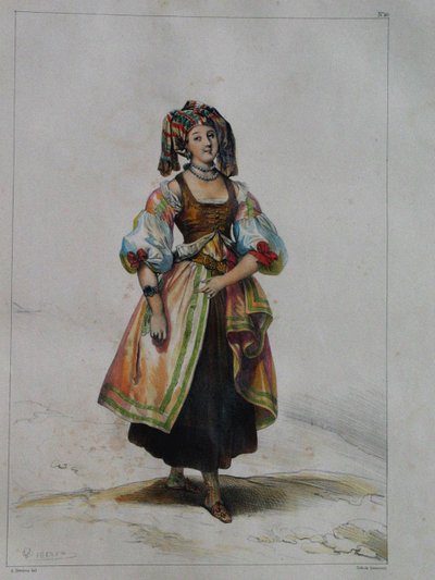 Frau in russischer Tracht, ca. 1843 von Achille Devéria