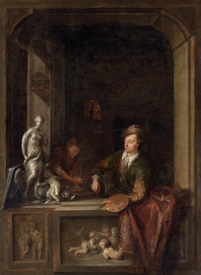 Der Künstler in seinem Atelier von Adam Johann Braun
