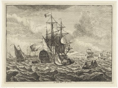 Meeresansichten mit Schiffen und Ruderboot von Adam Silo