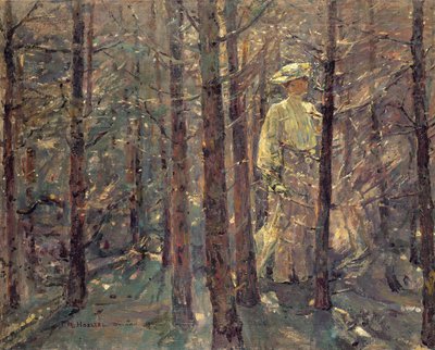 Frau im Wald, 1906 von Adolf Hoelzel