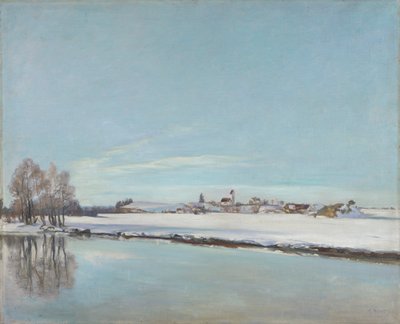 Winterlandschaft (Landschaft in Dachau) von Adolf Holzel