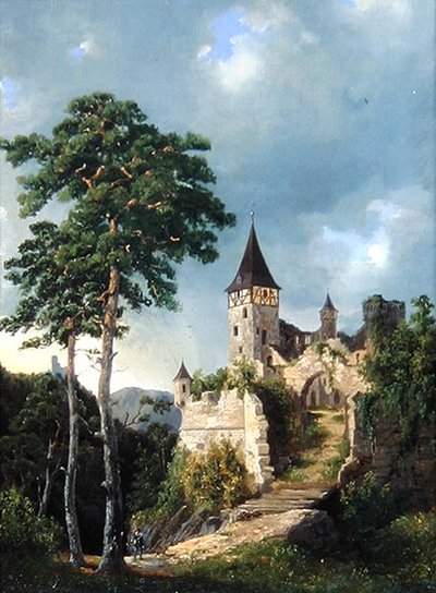 Schloss in den Bergen von Adolf Rudolf Holtzhaub