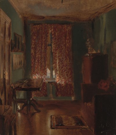 Das Wohnzimmer des Künstlers in der Ritterstraße, 1851 von Adolph Menzel