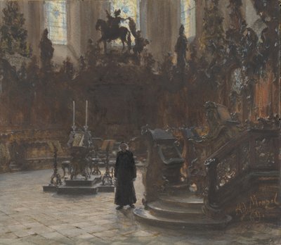 Die Chorgestühle im Mainzer Dom, 1869 von Adolph Menzel