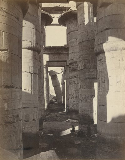 Oberägypten, Hypostylsaal in Karnak, ca. 1870 von Adolphe Braun