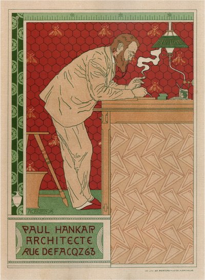 Paul Hankar, Architekt von Adolphe Louis Charles Crespin