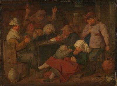 Arme Leute trinken in einer Taverne von Adriaen Brouwer