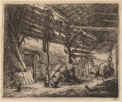 Innenraum einer Scheune von Adriaen van Ostade