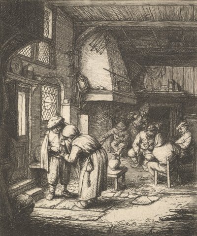 Bauer bezahlt seine Rechnung, 1610-85 von Adriaen van Ostade