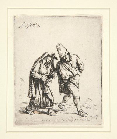 Das Paar geht von Adriaen van Ostade