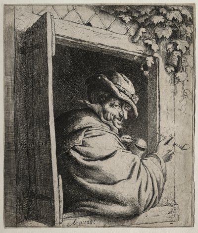 Der Raucher am Fenster von Adriaen van Ostade