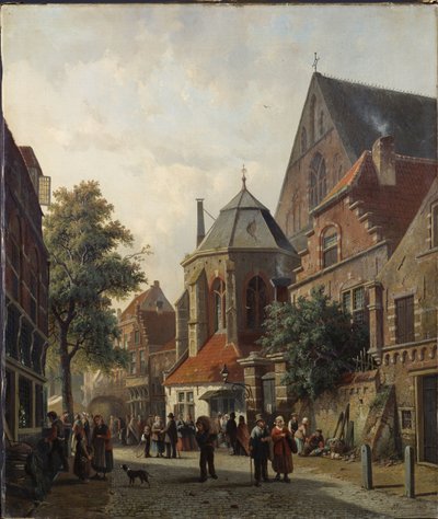 Eine niederländische Straßenszene, 1867 von Adrianus Eversen