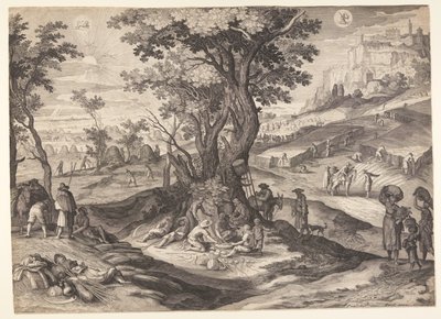 Juli/August, aus Die zwölf Monate von Aegidius Sadeler II