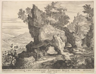 Felsige Landschaft mit St. Hieronymus von Aegidius Sadeler II