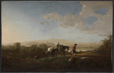 Reisende in hügeliger Landschaft, um 1650 von Aelbert Cuyp