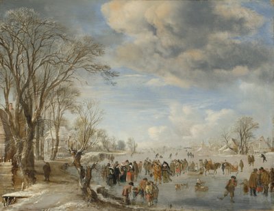 Winter in Holland: Eislaufszene von Aert van der Neer