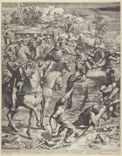 Kreuzigung Christi (linker Teil) von Agostino Carracci