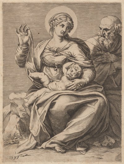 Die Heilige Familie von Agostino Carracci