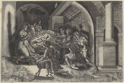 Anbetung durch die Hirten von Agostino Veneziano