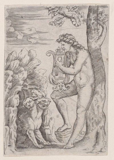 Orpheus, datiert 1528 von Agostino Veneziano