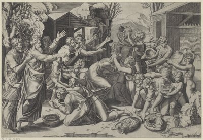Sammeln des Manna von Agostino Veneziano