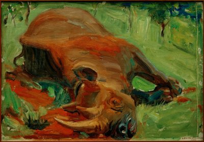 Erlegtes Rhinozeros von Akseli Valdemar Gallen Kallela