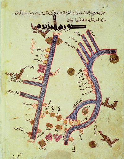 Der Tigris und der Euphrat (Pergament) von Al Istakhri
