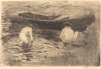 Baden in Talloires (La baignade à Talloires) von Albert Besnard