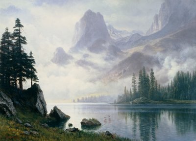 Berg aus dem Nebel von Albert Bierstadt