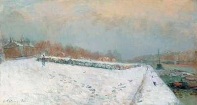 Hafen von Bercy im Winter von Albert Charles Lebourg