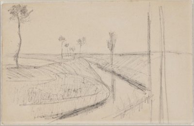 Landschaft mit tiefem breiten Graben oder Kanal von Albert Gottschalk