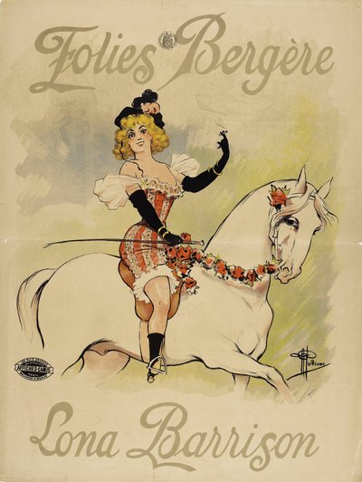 Folies Bergères. Lona Barrison, ca. 1895 von Albert Guillaume