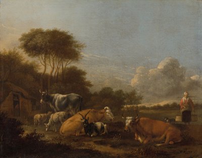 Landschaft mit Vieh von Albert Jansz Klomp